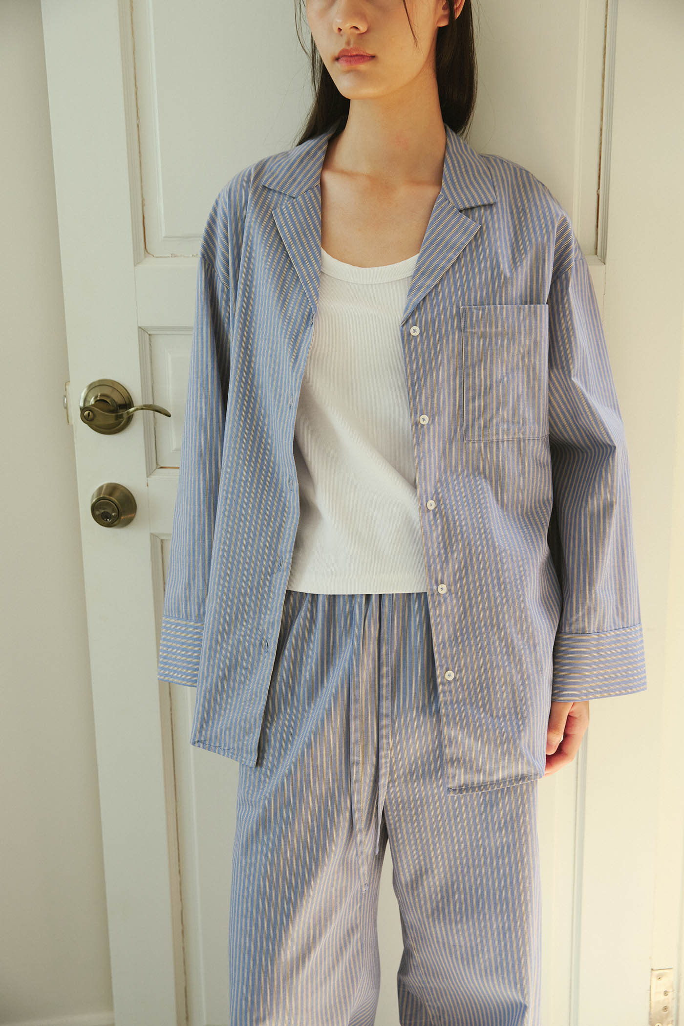 Notched Collar Oversized Shirt