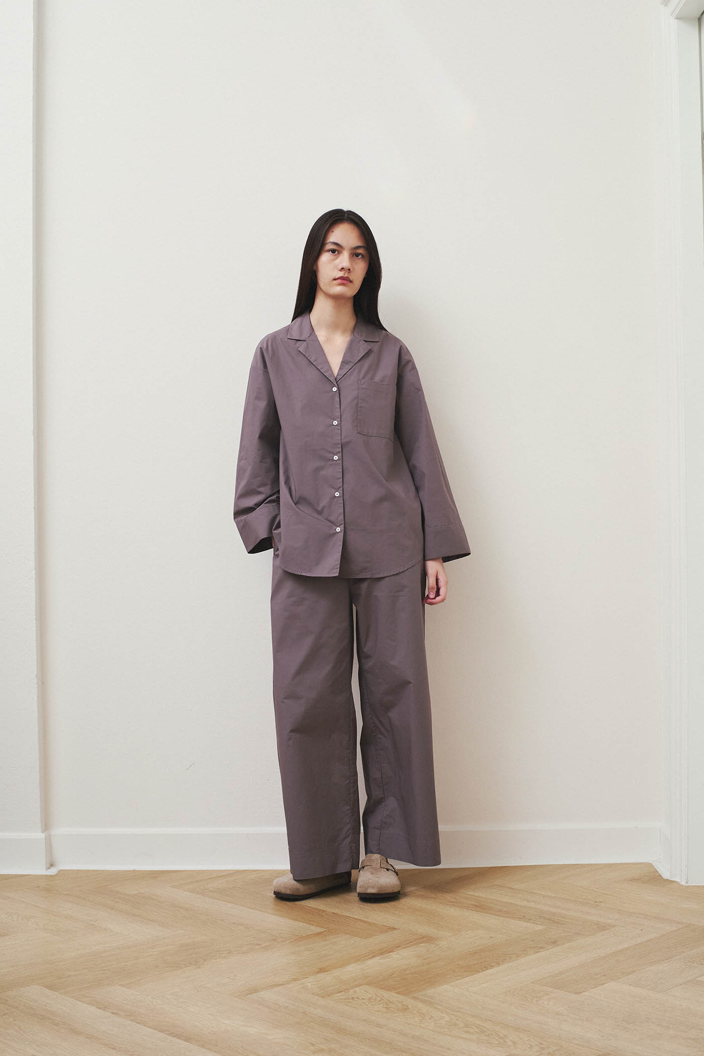 Notched Collar Oversized Shirt