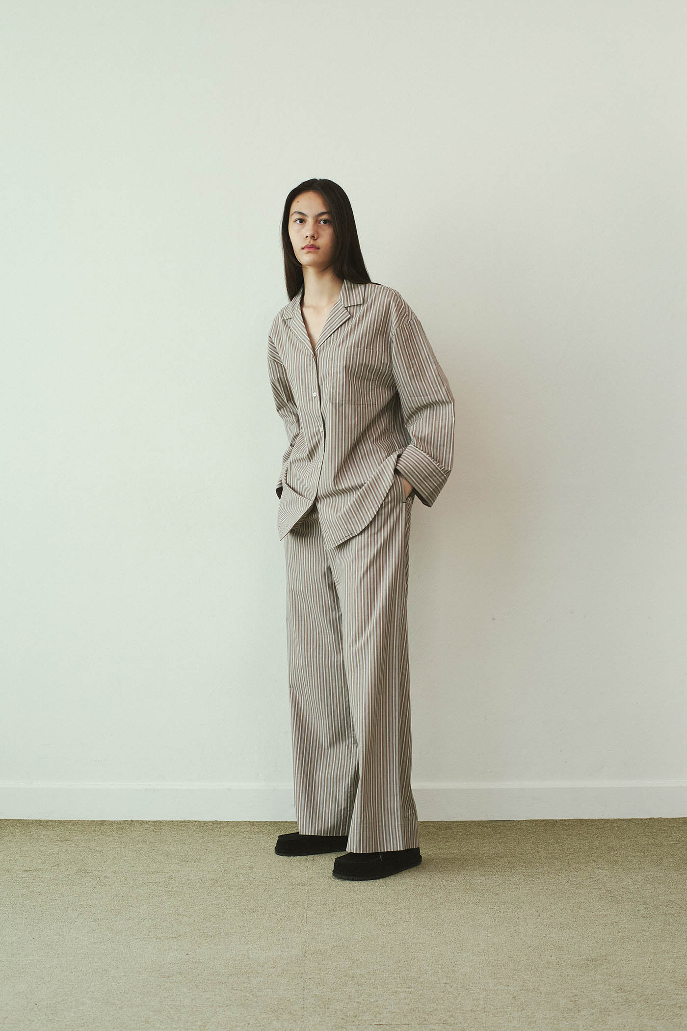 Notched Collar Oversized Shirt