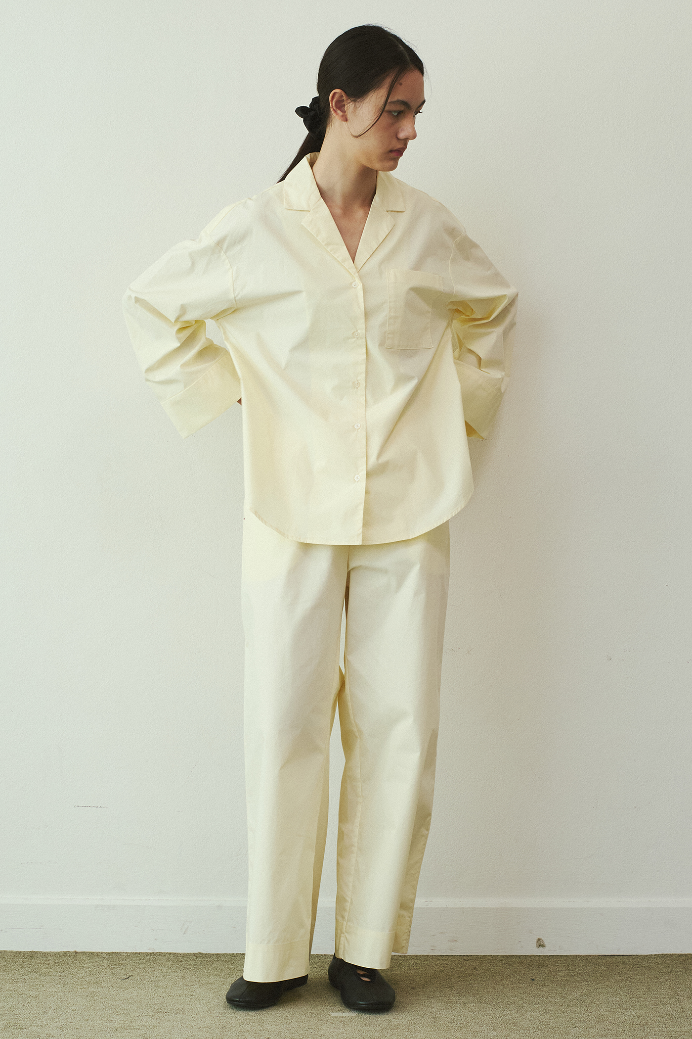 Notched Collar Oversized Shirt