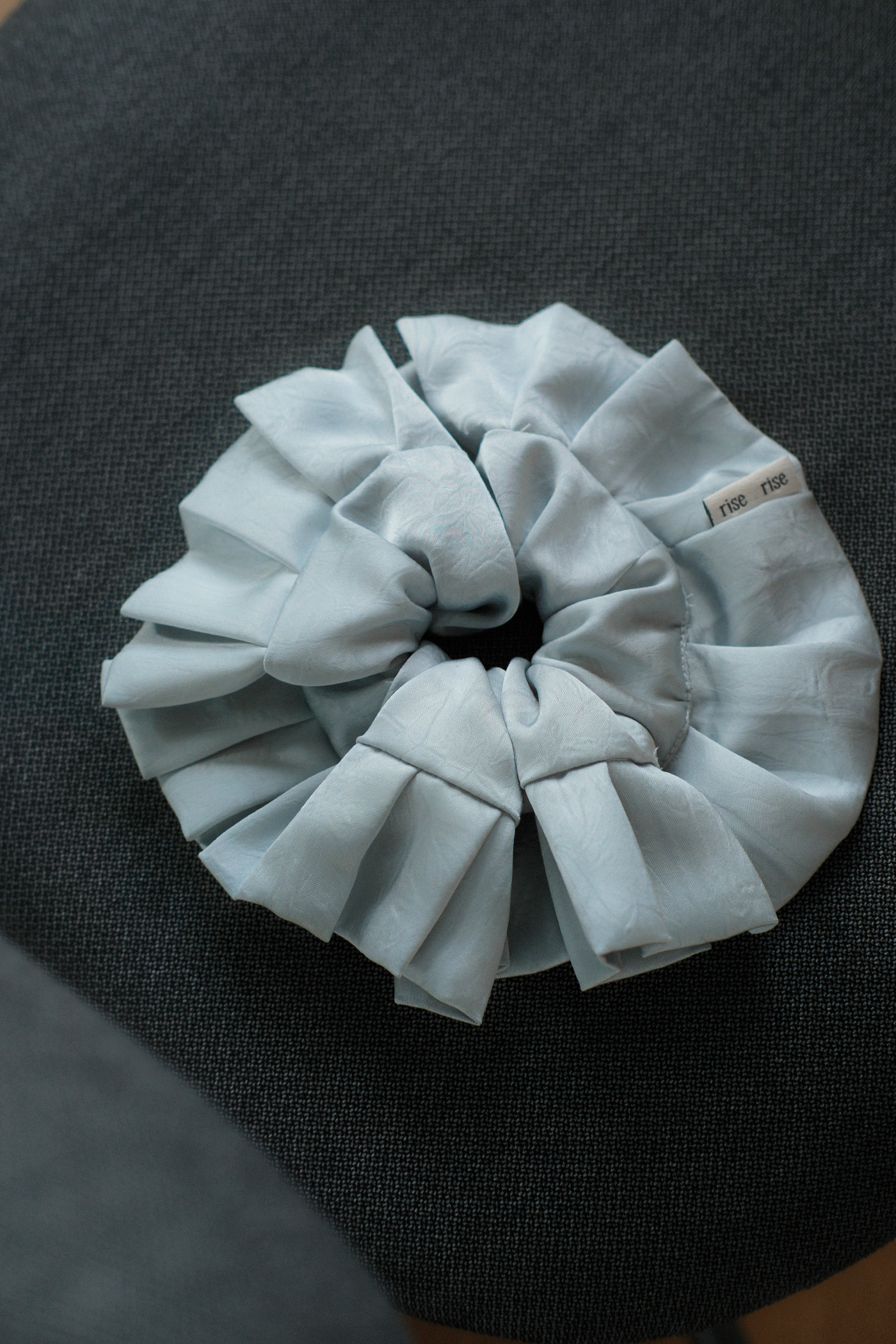 Pleated Crepe Sateen Oversized Scrunchie