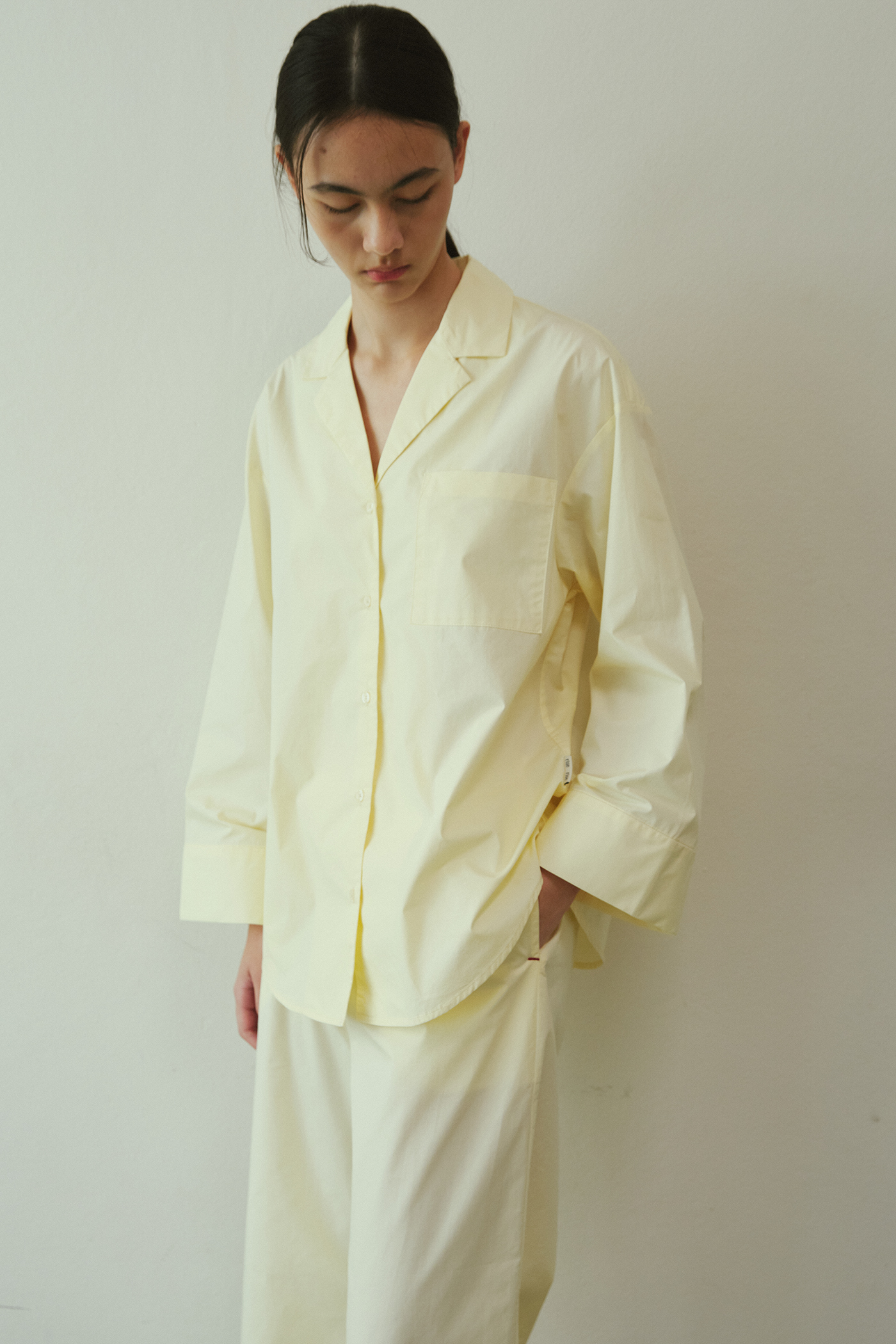 Notched Collar Oversized Shirt