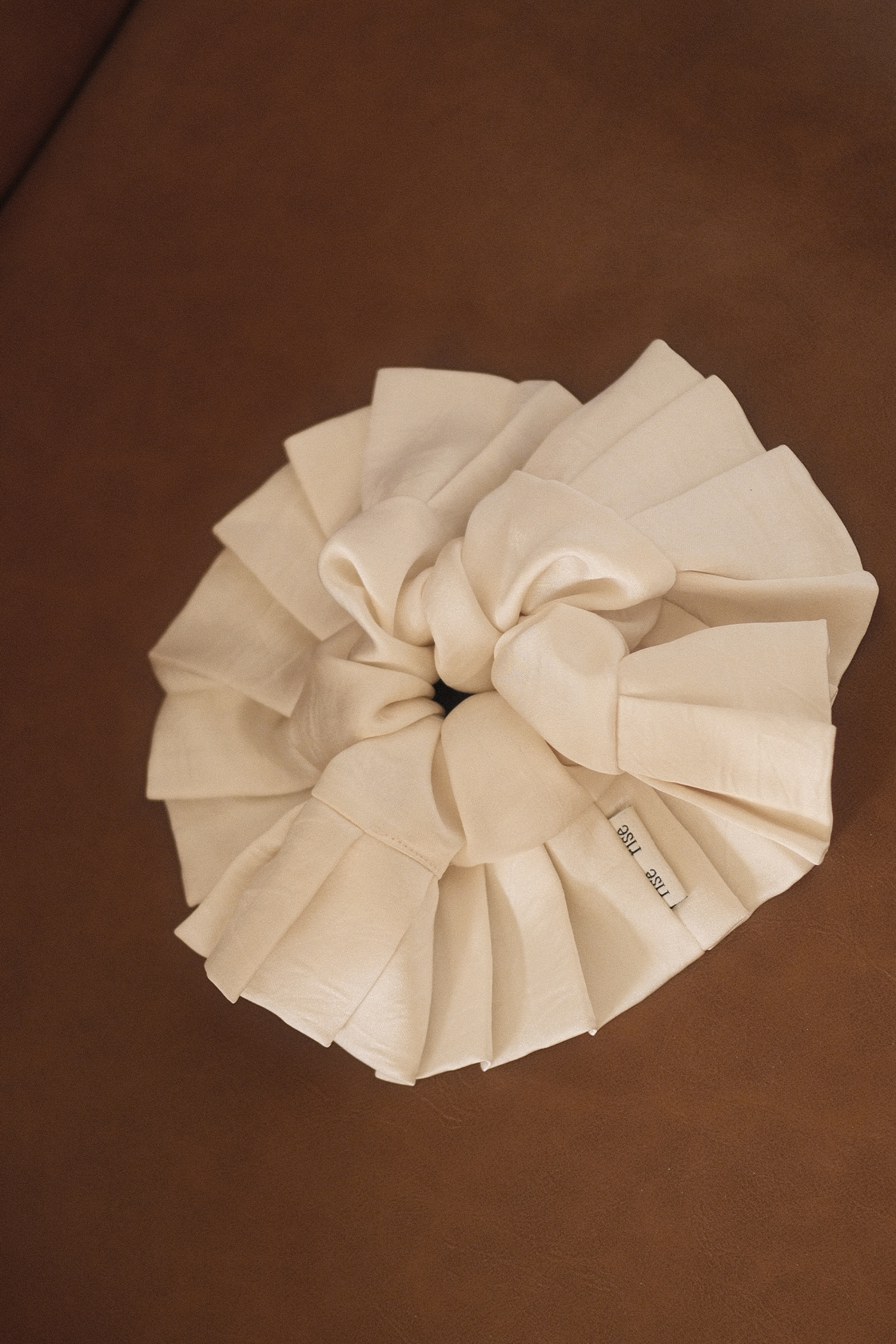 Pleated Crepe Sateen Oversized Scrunchie