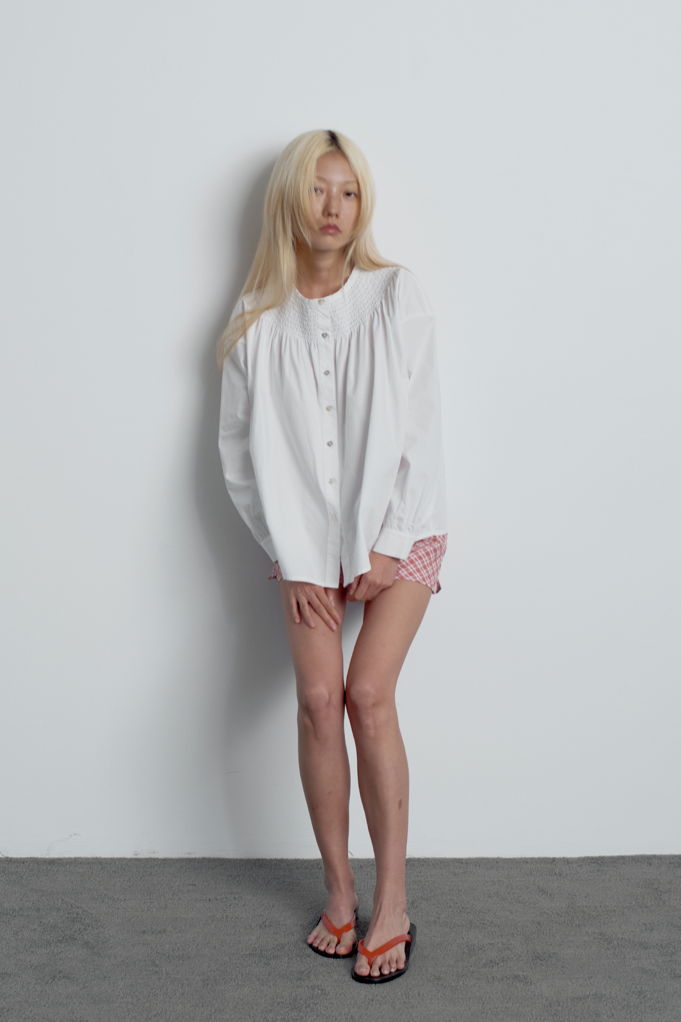 Smocked Neckline Blouse