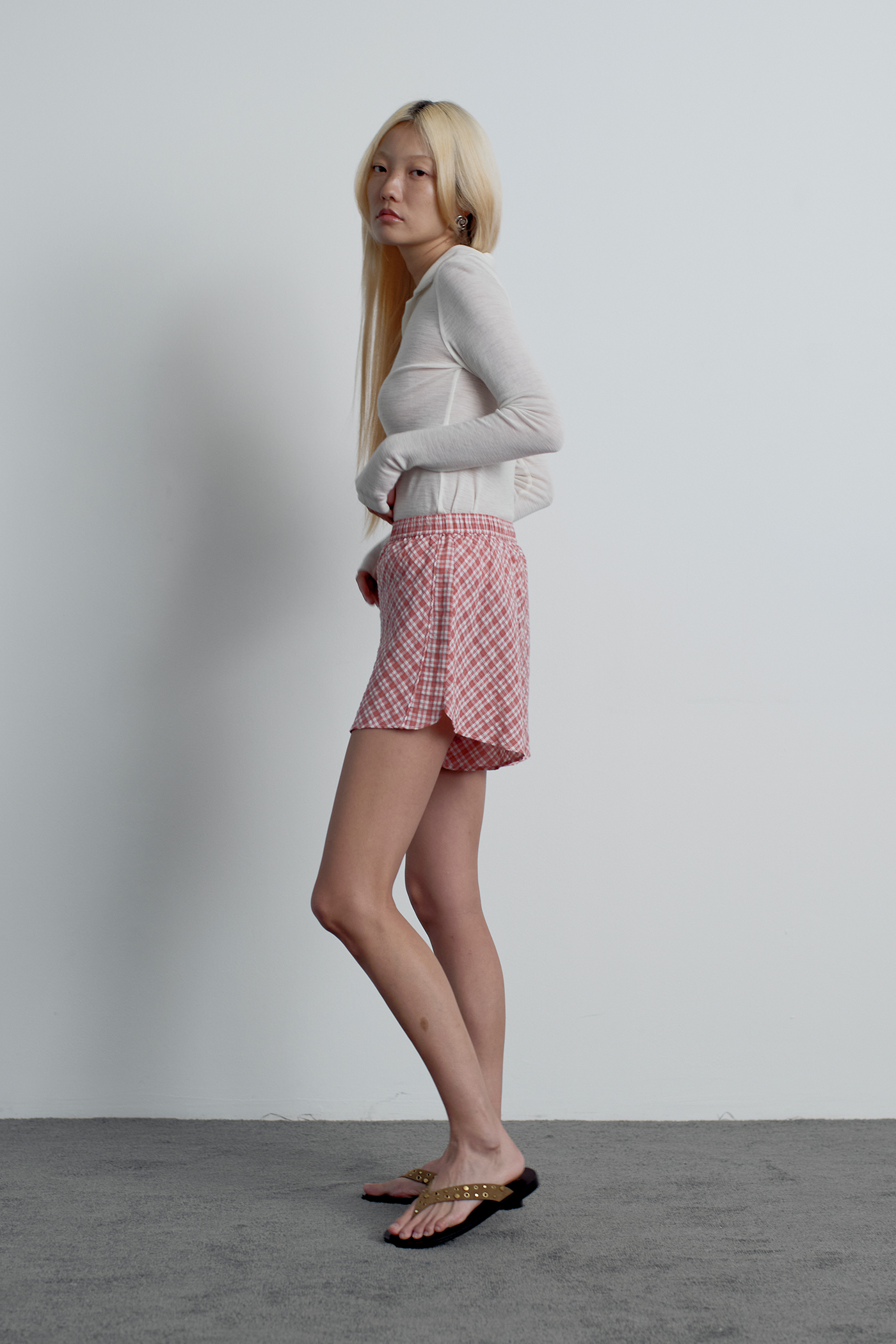 Checked Flare Shorts