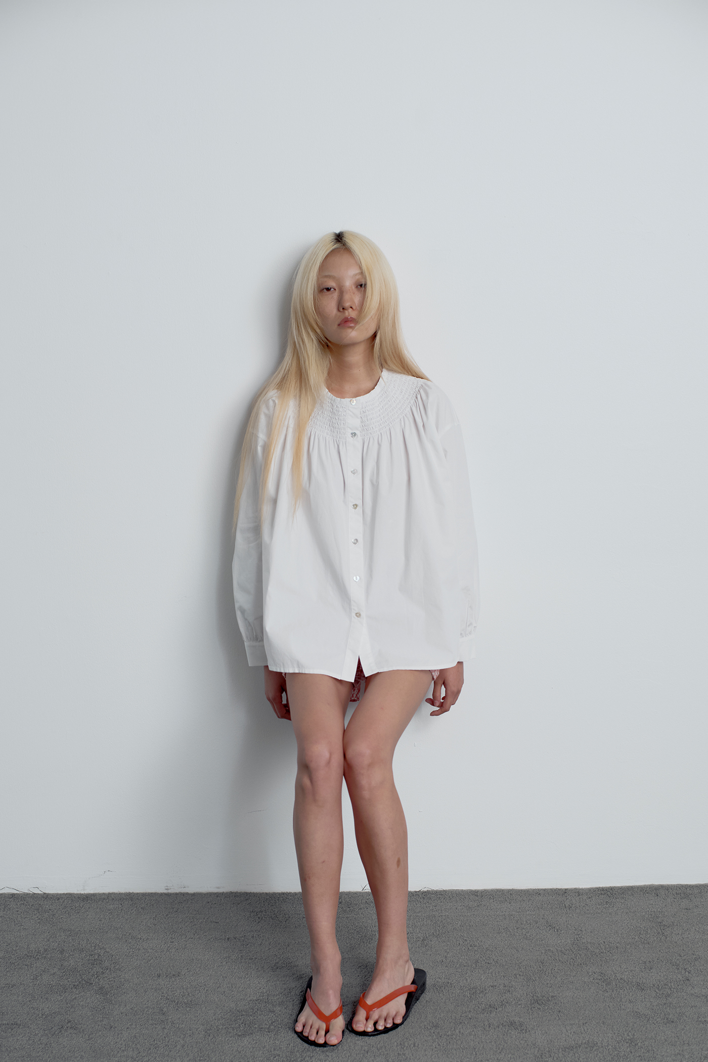 Smocked Neckline Blouse