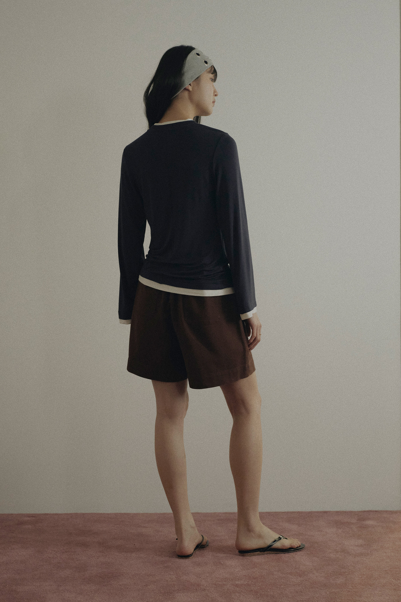 Long Sleeve Contrast Trim Top