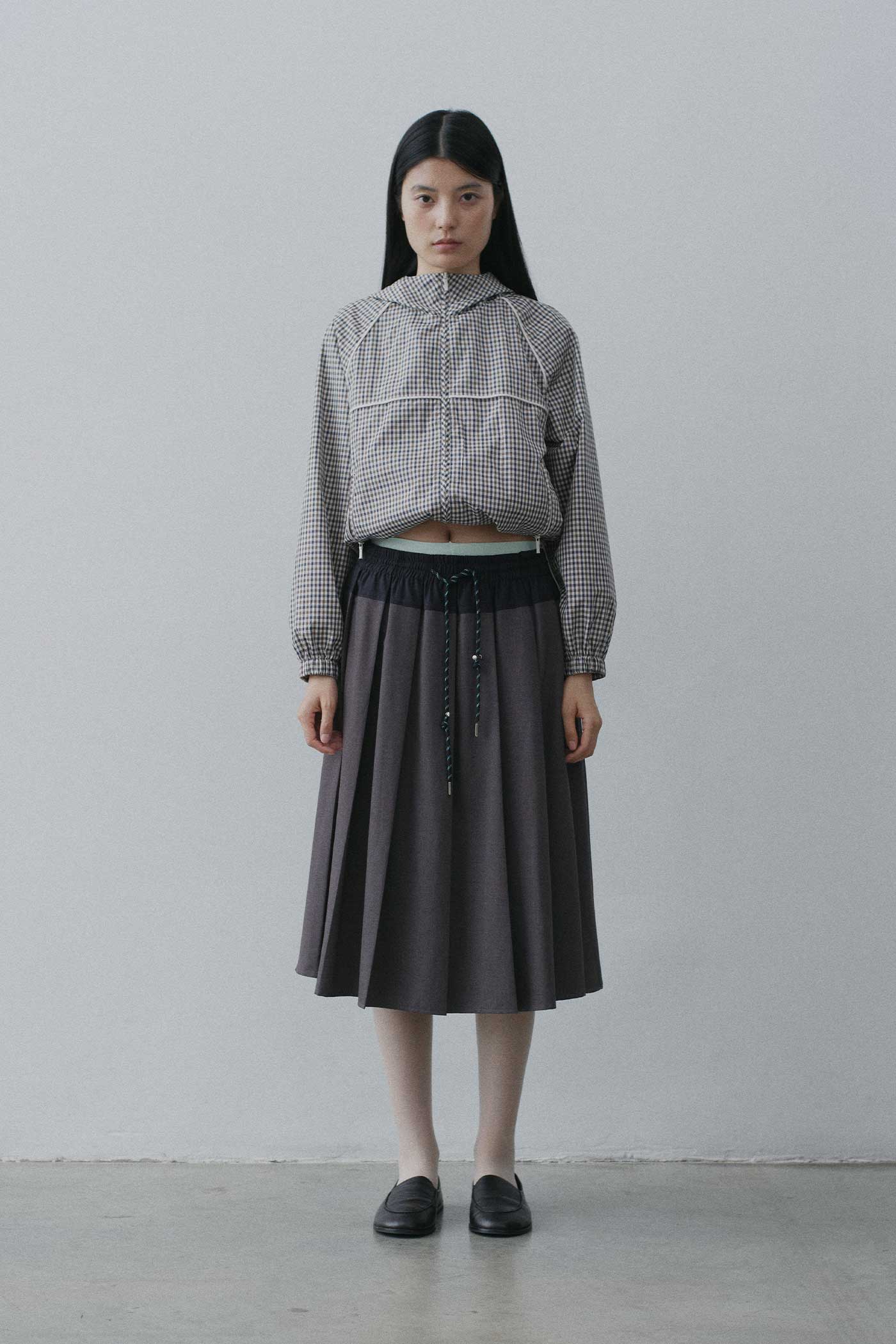 Pleated Drawstring Skirt