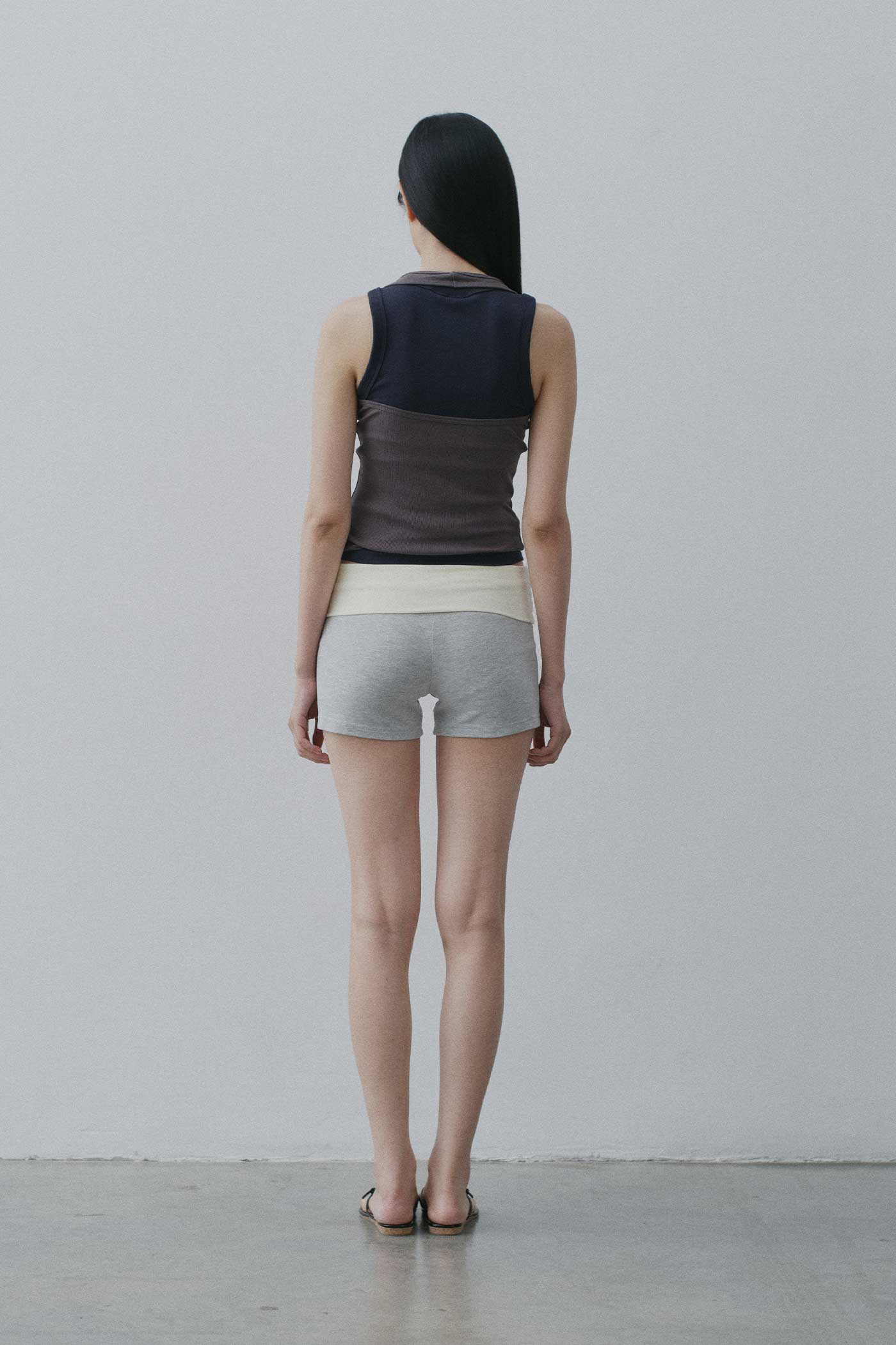 Contrast Foldover Shorts