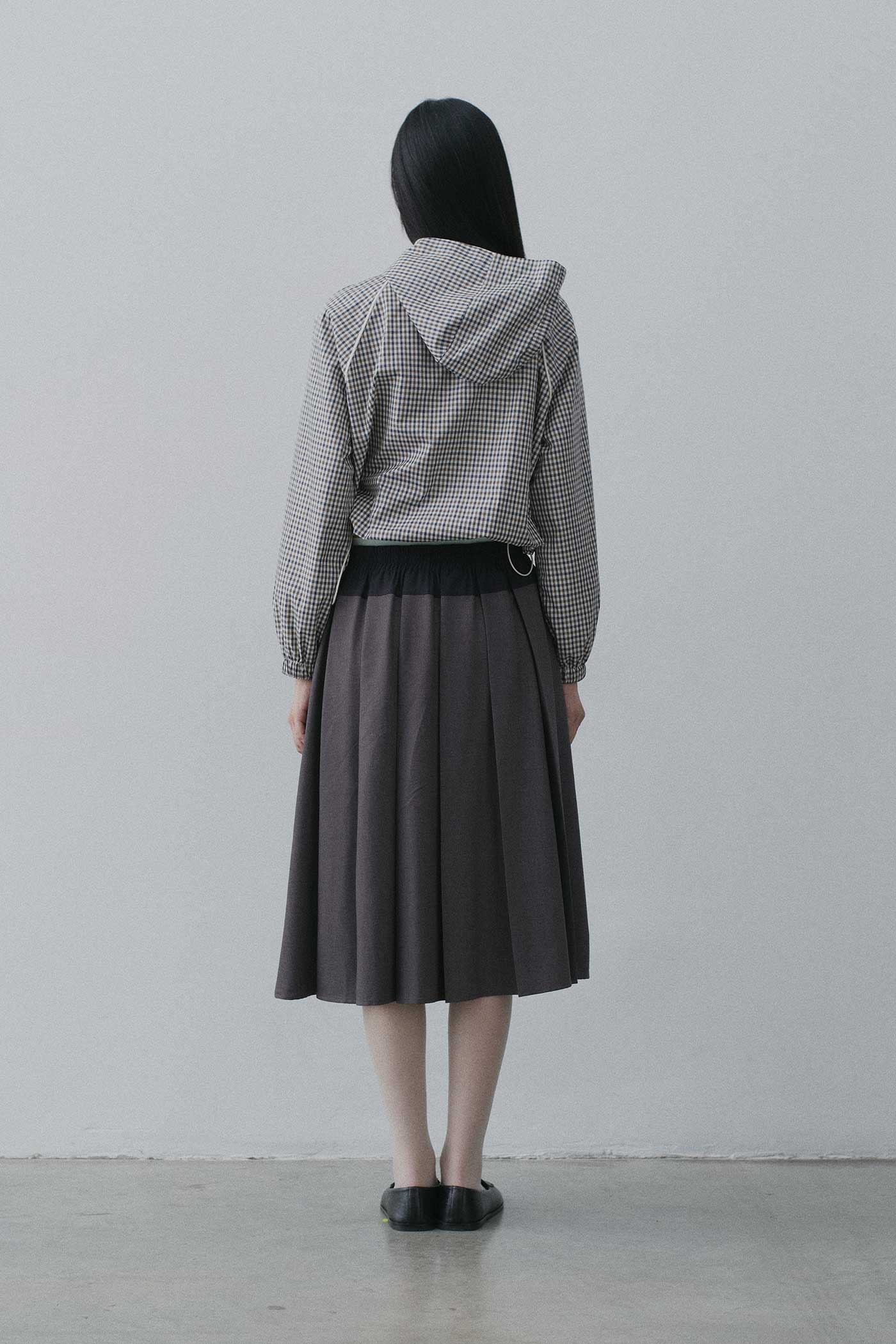 Pleated Drawstring Skirt